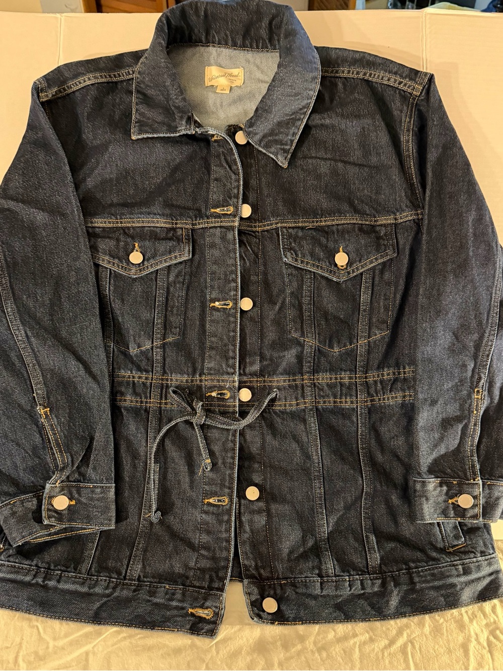 Universal Thread Women’s Dark Denim Jacket with Waist Tie -